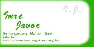imre javor business card